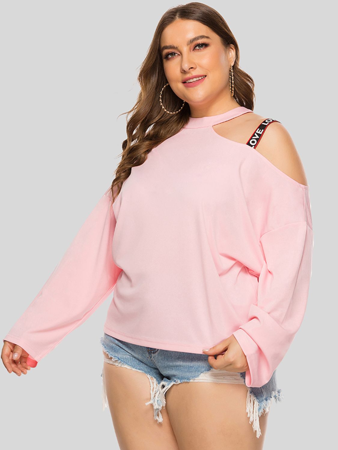 Cold-Shoulder Round Neck Blouse