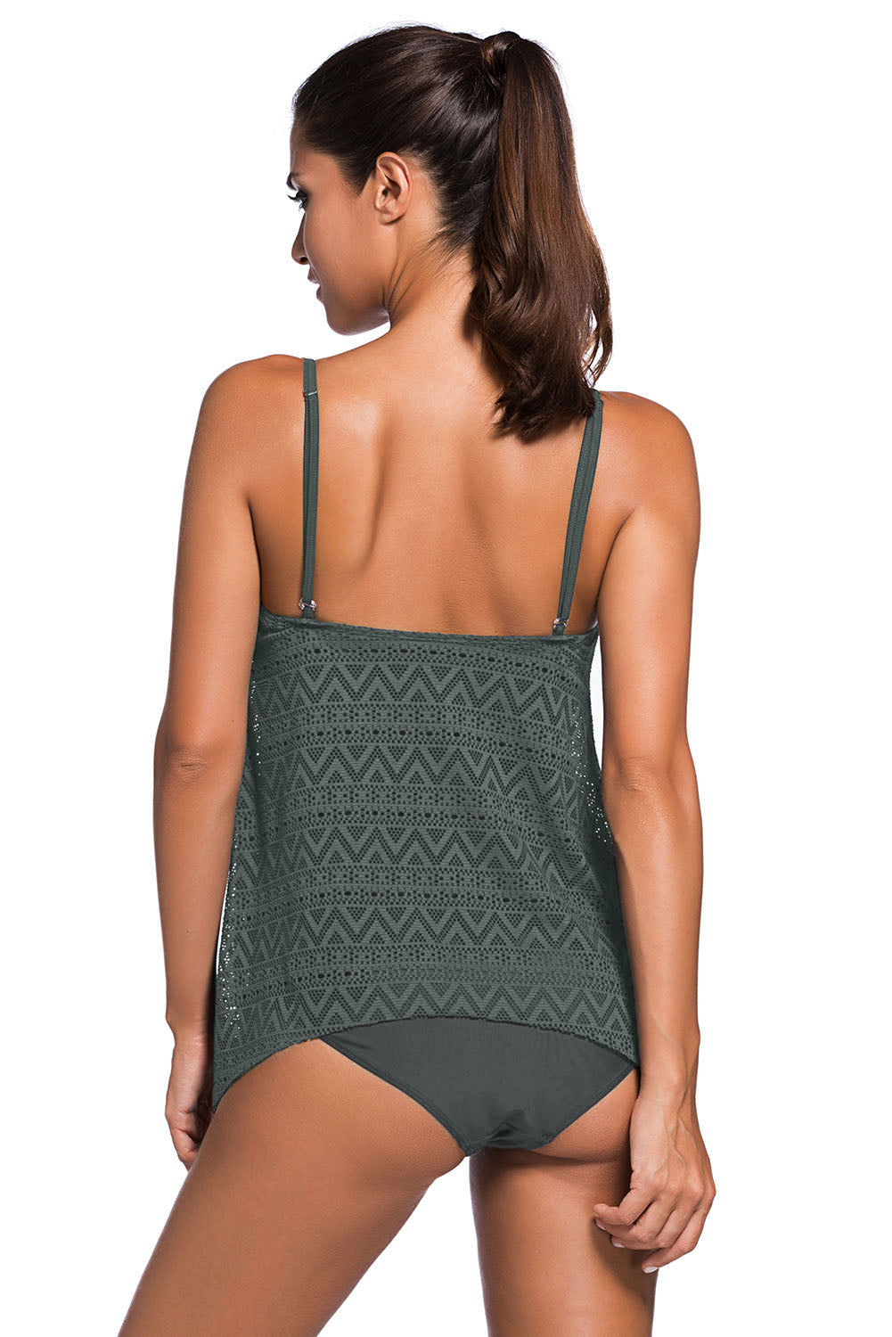 Spaghetti Strap Scoop Neck Tankini Set