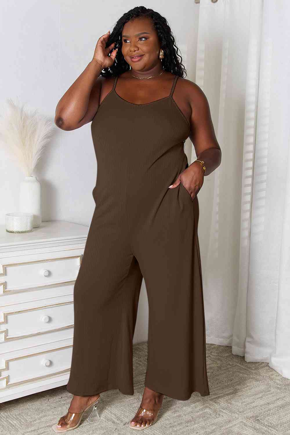 Spaghetti Strap V-Neck Jumpsuit