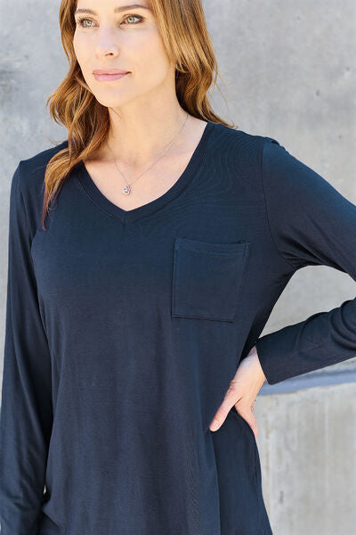 V-Neck Long Sleeve Top