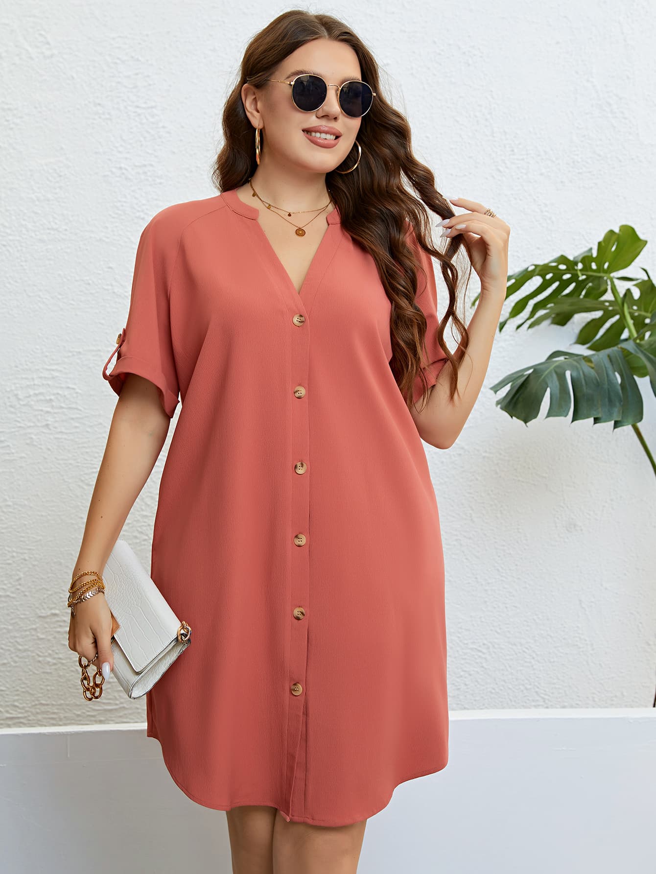 Buttoned Shift Dress