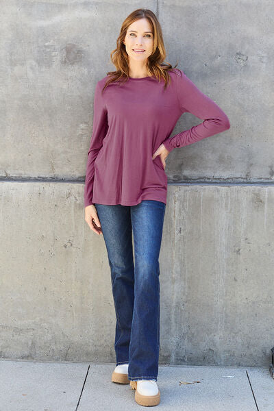 Round Neck Long Sleeve Top