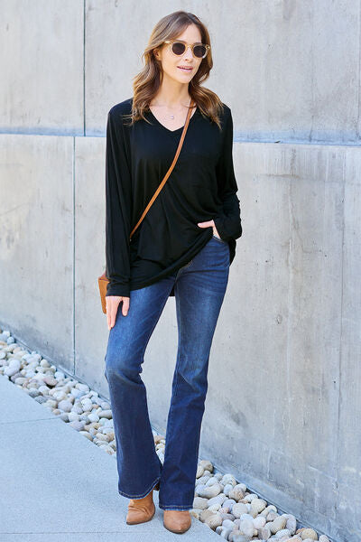 V-Neck Long Sleeve Top