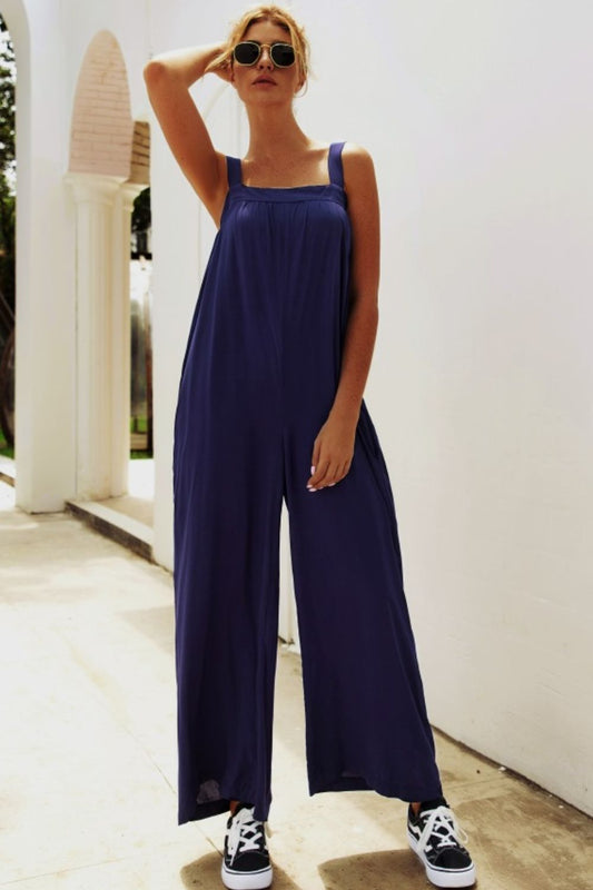 Spaghetti Strap Pocket Jumpsuit