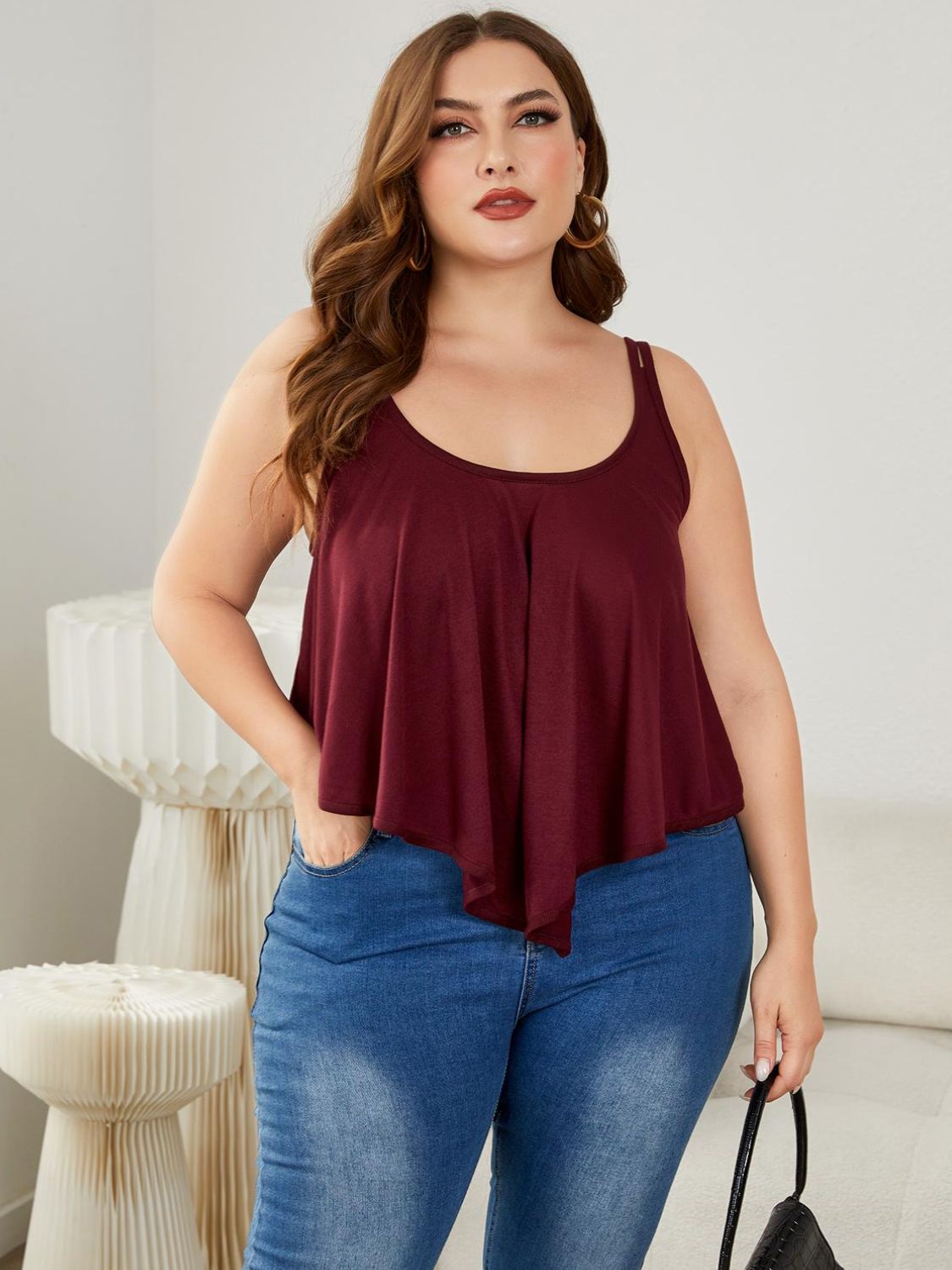 Double-Strap Scoop Neck Cami