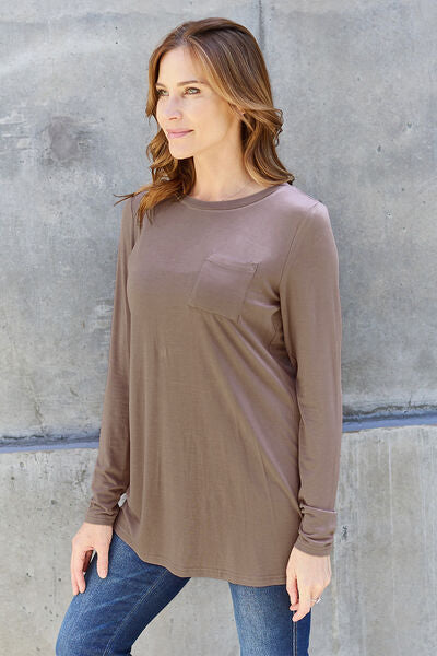 Round Neck Long Sleeve Top