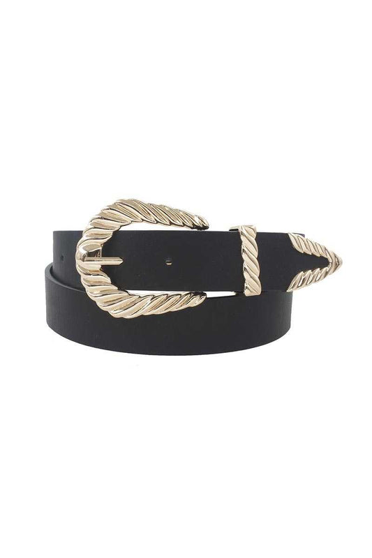 Shrimp Textured Buckle Belt