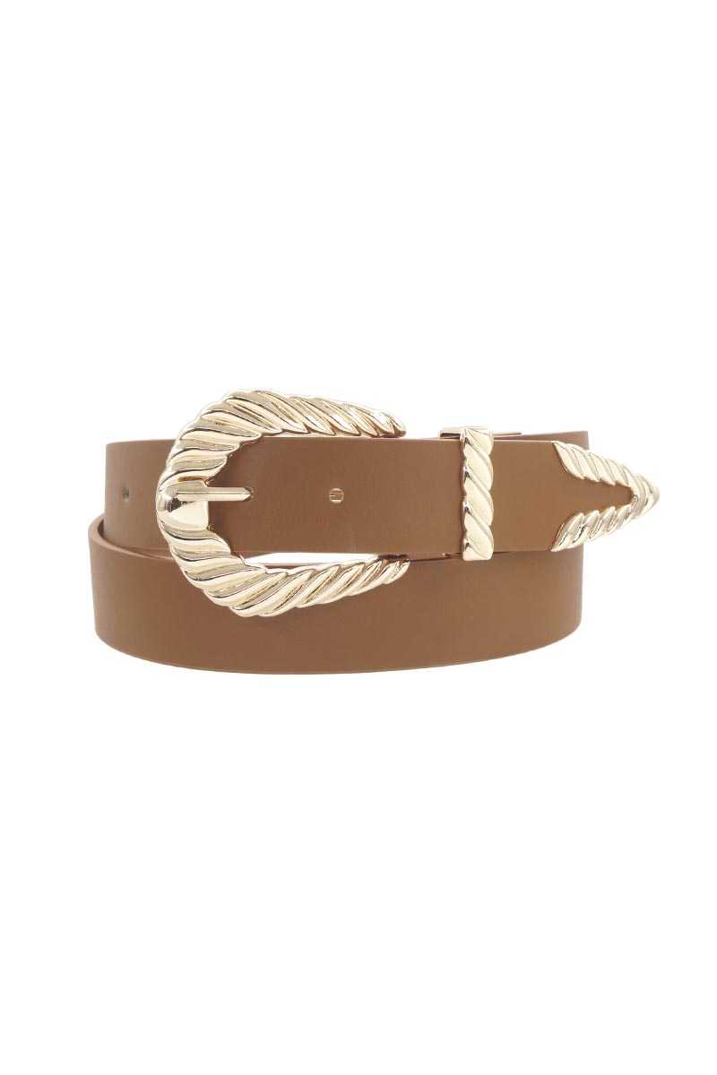 Shrimp Textured Buckle Belt