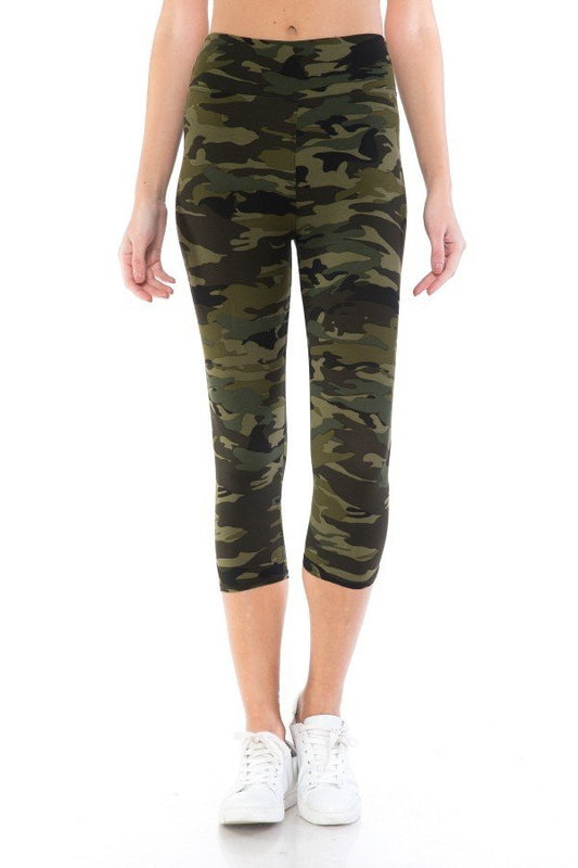 Camouflage Printed Capri Legging