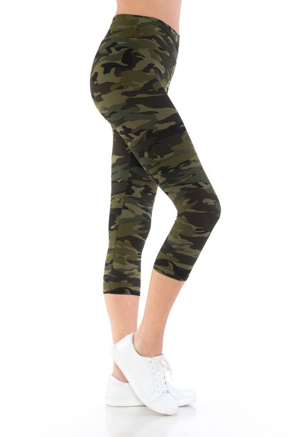 Camouflage Printed Capri Legging