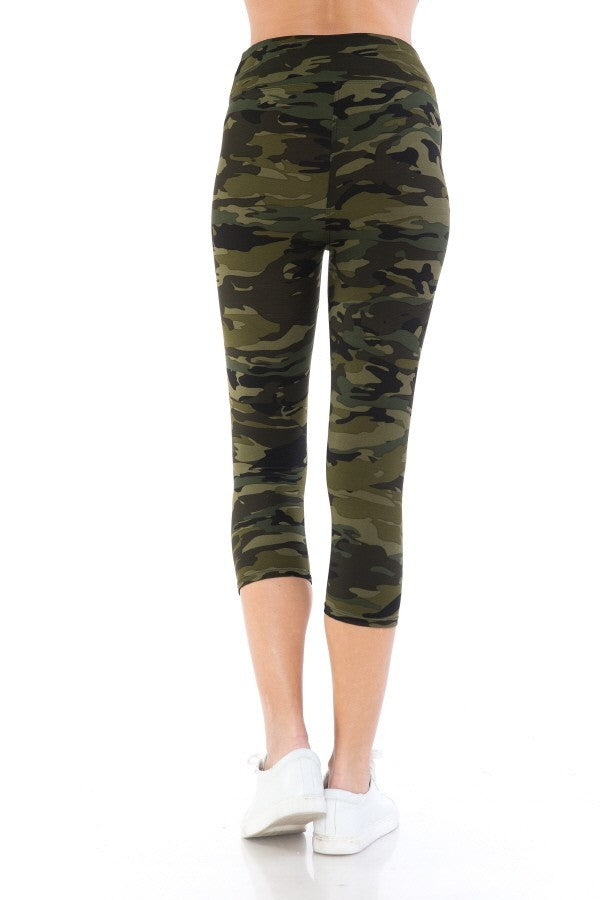 Camouflage Printed Capri Legging