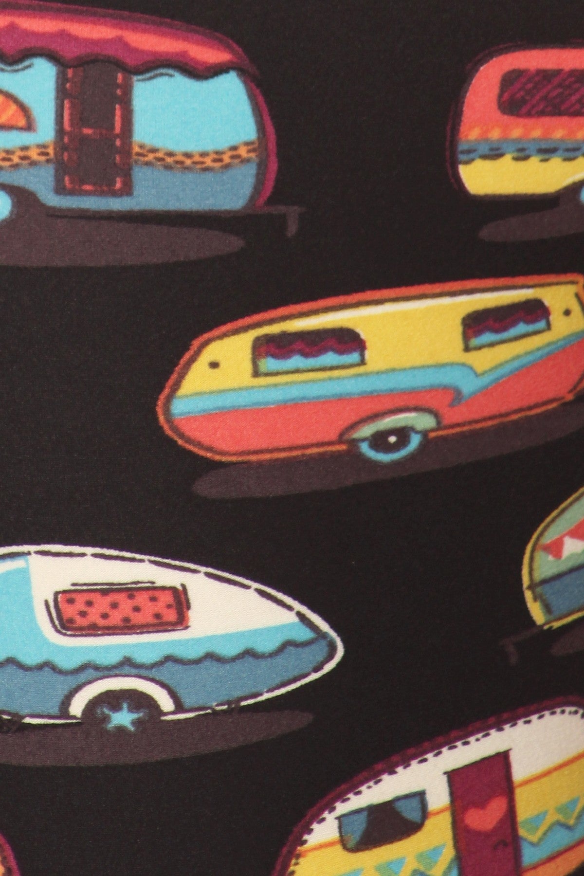 Multicolored Campers Printed High Waisted Leggings