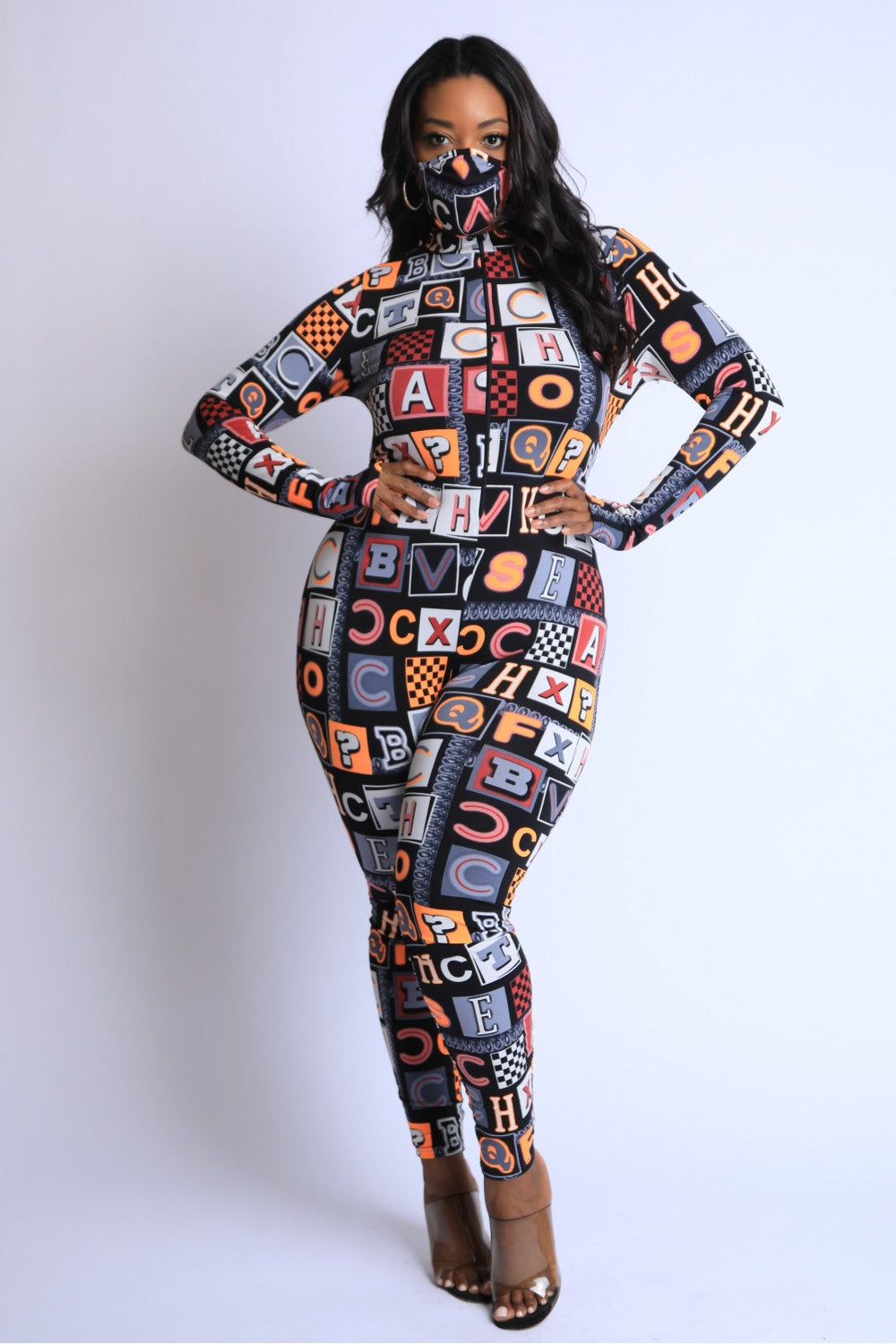 Alphabet Neon Jumpsuit Plus Size