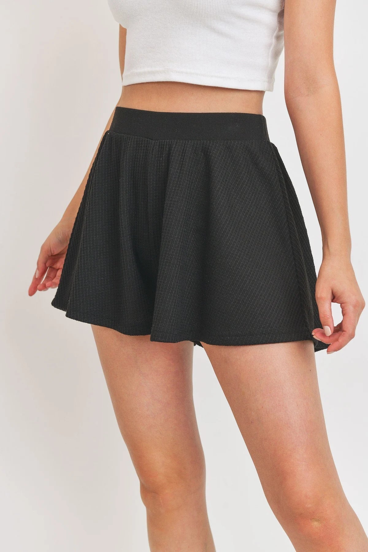 Micro Waffle Flounce Shorts