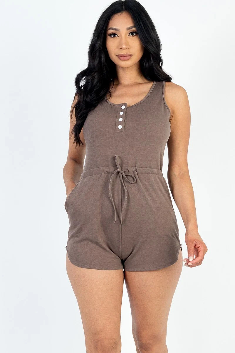 My Leisure Drawstring Tank Romper