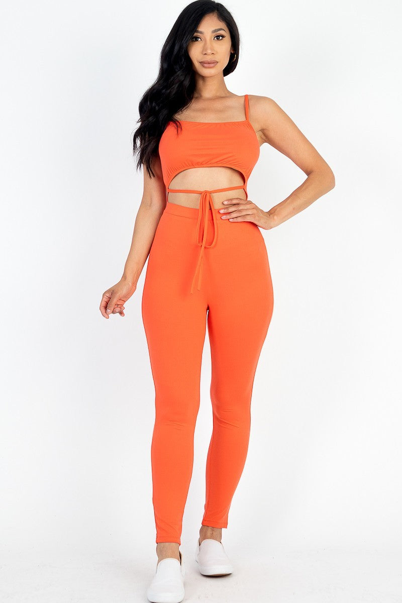 Tie Front Cut Out Jumpsuit