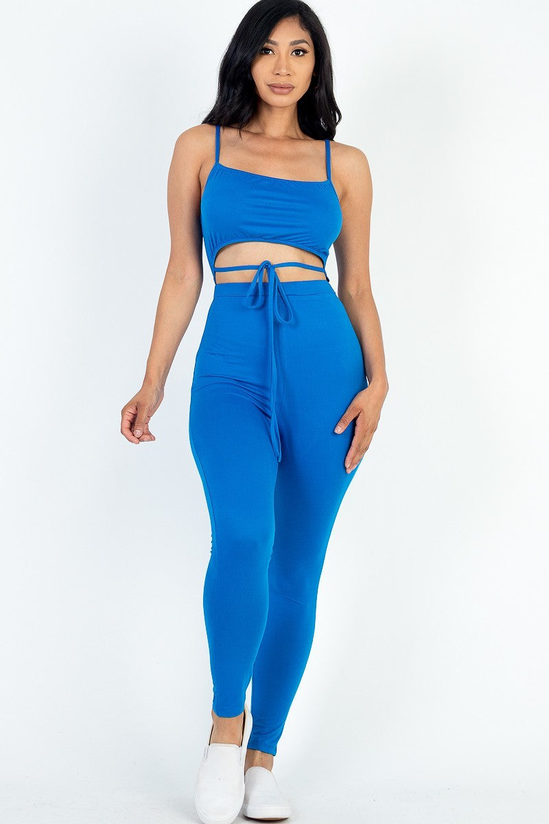 Tie Front Cut Out Jumpsuit