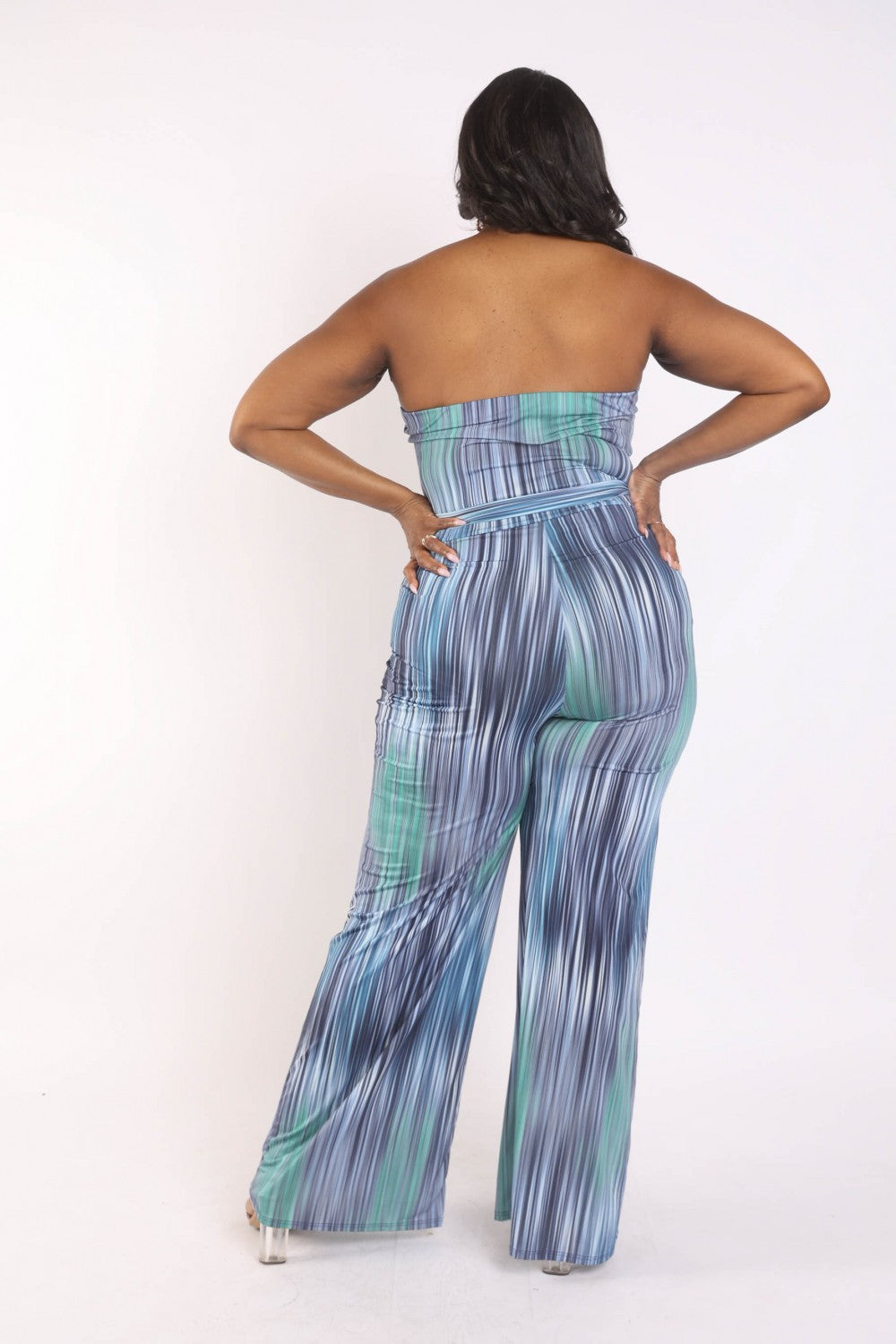 Tube Top Jumpsuit with Self Belt