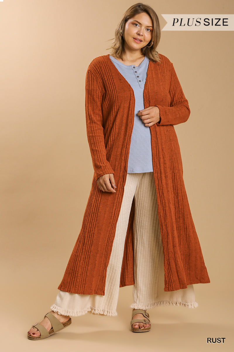 Open Front Long Body Cardigan