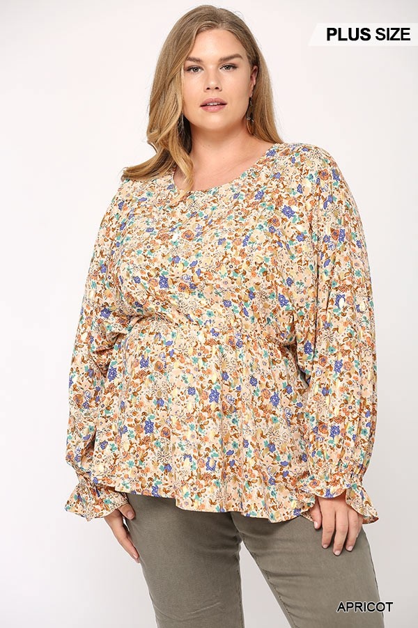 Floral And Gold Foil Woven Top