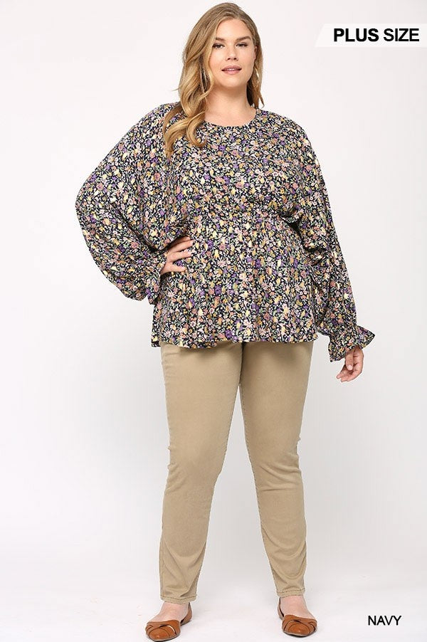 Floral And Gold Foil Woven Top