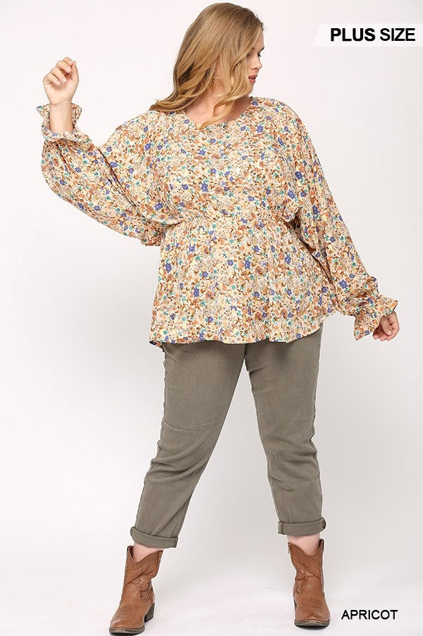 Floral And Gold Foil Woven Top