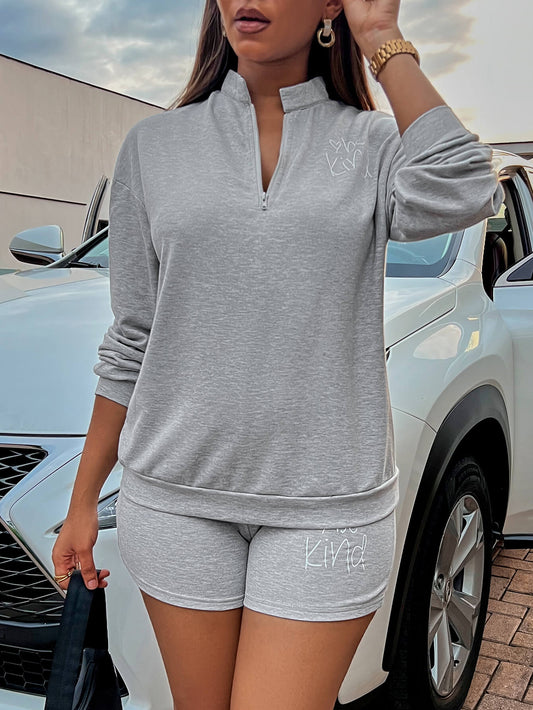 BE KIND Graphic Sweatshirt and Shorts Set