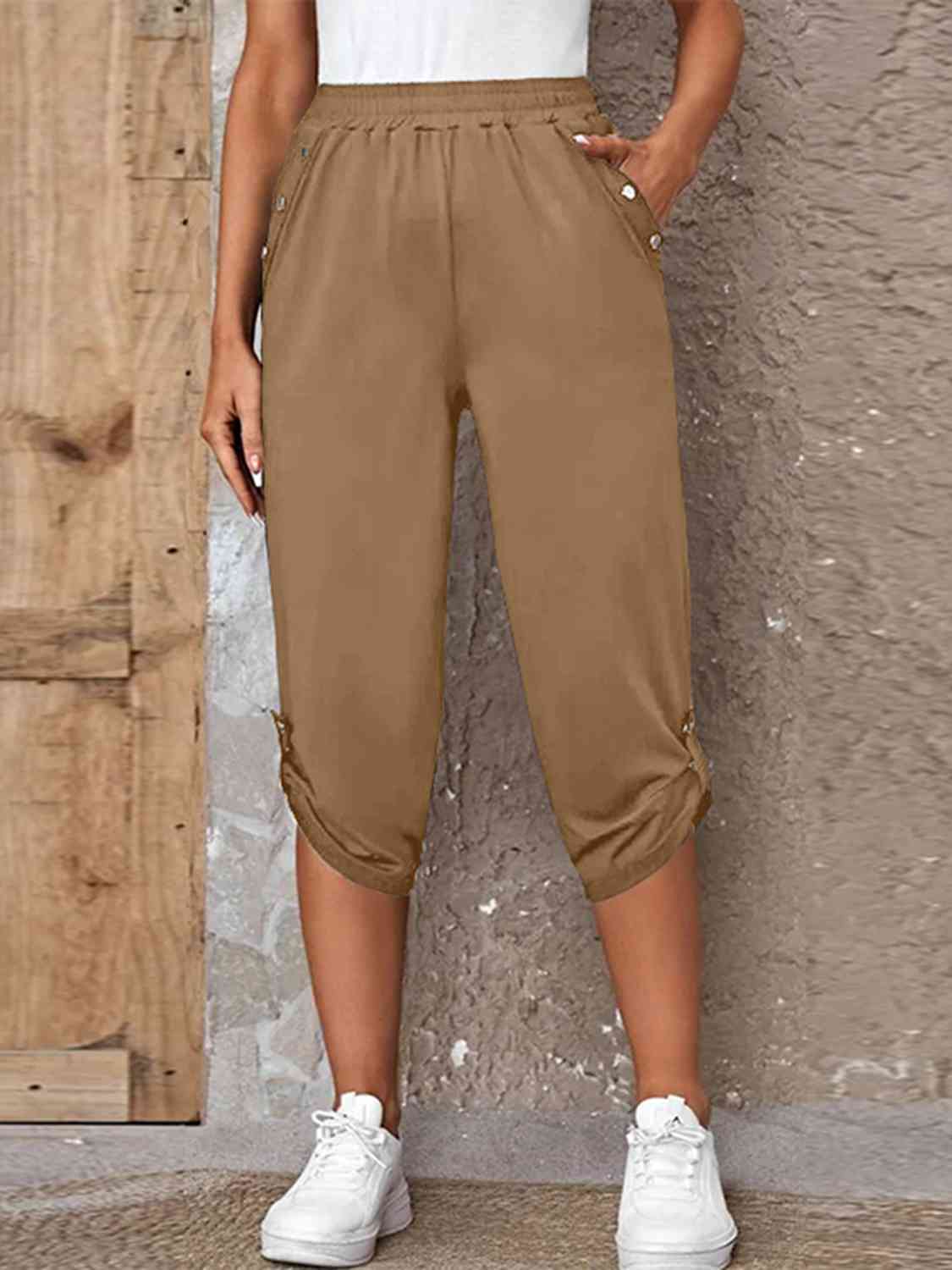 Roll-Tab Capris Pants