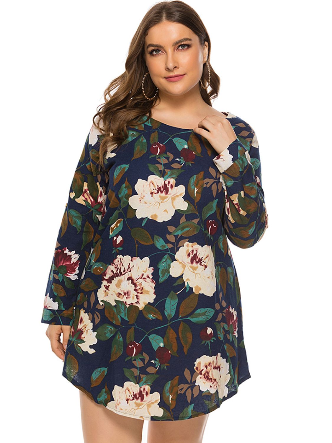 Floral Long Sleeve Mini Dress