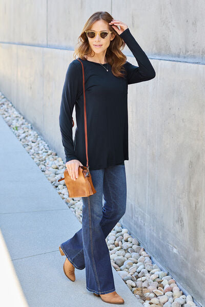 Round Neck Long Sleeve Top