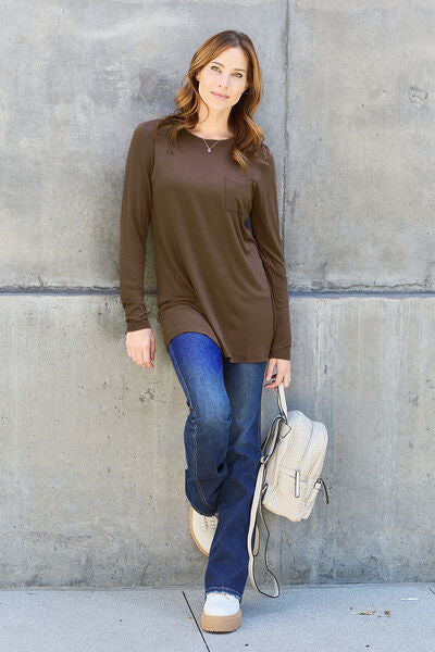 Round Neck Long Sleeve Top