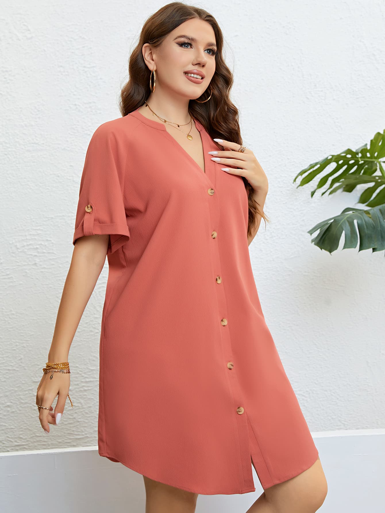 Buttoned Shift Dress