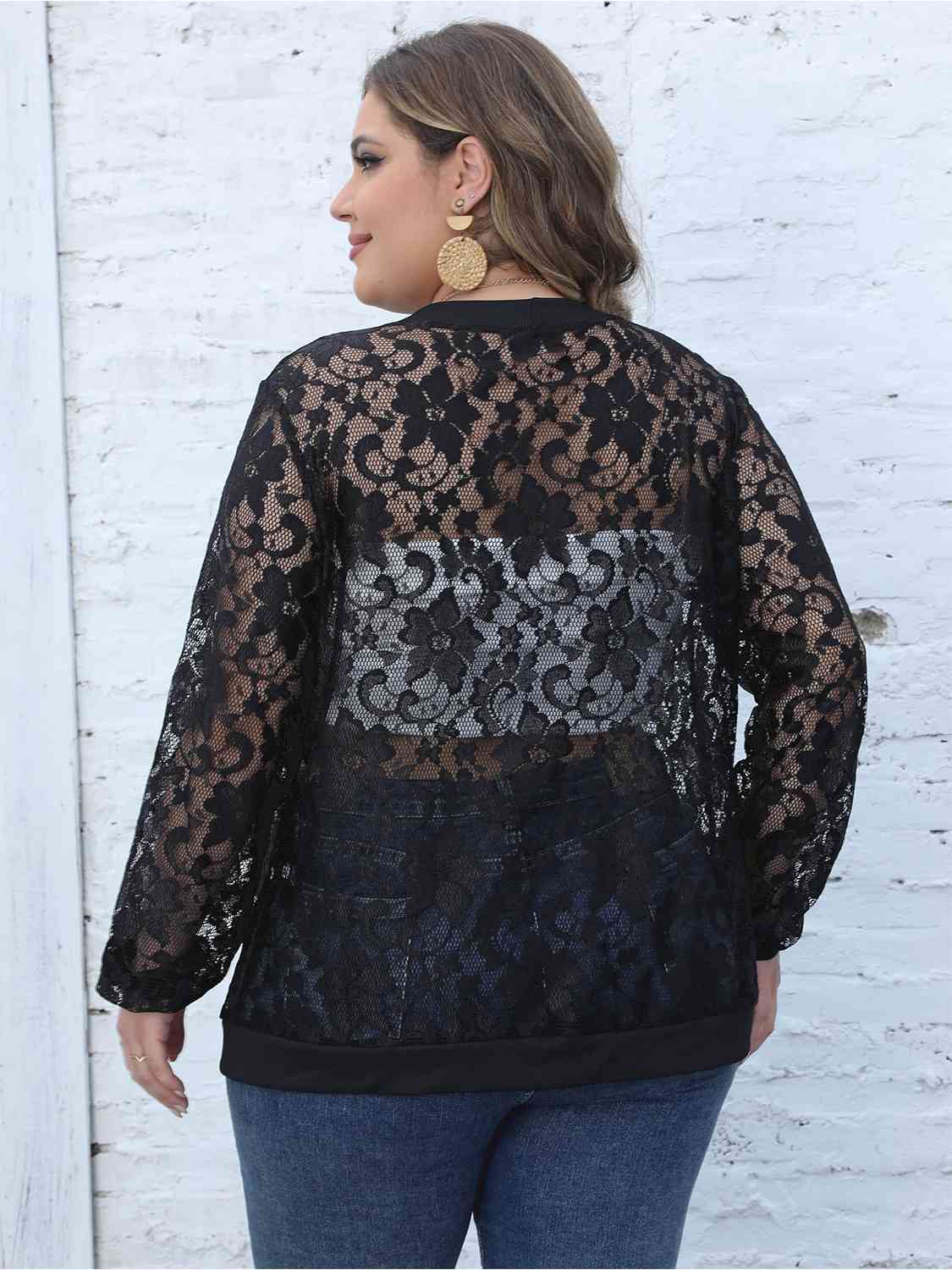 Lace Open Front Cardigan