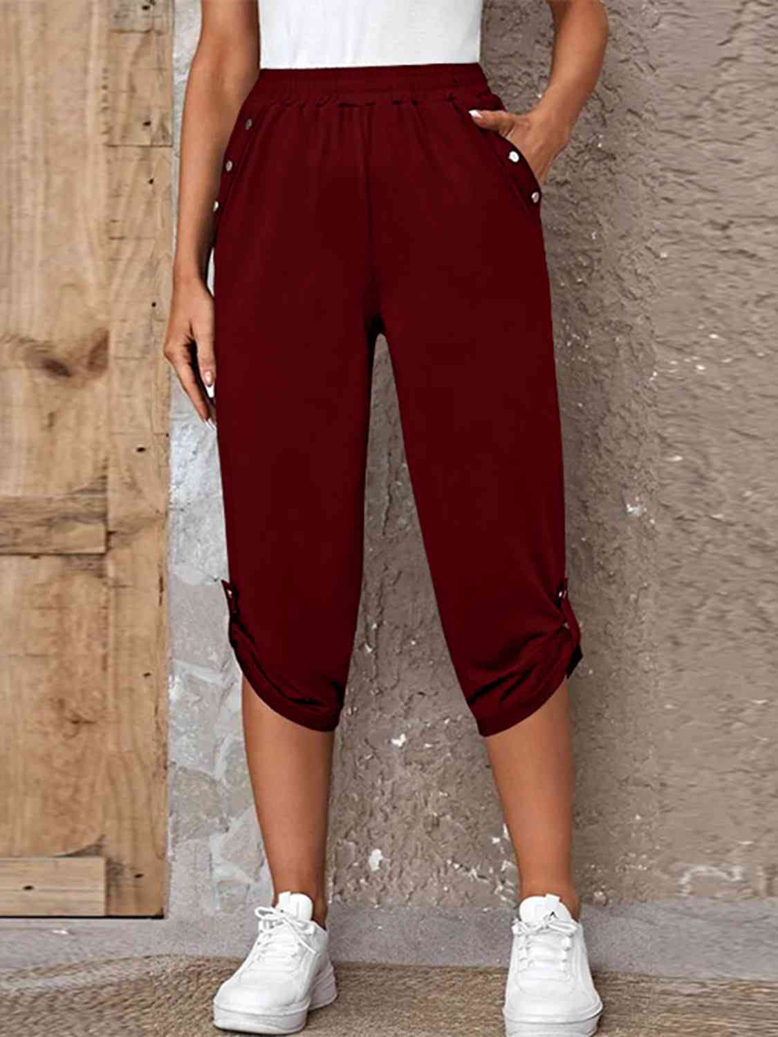 Roll-Tab Capris Pants