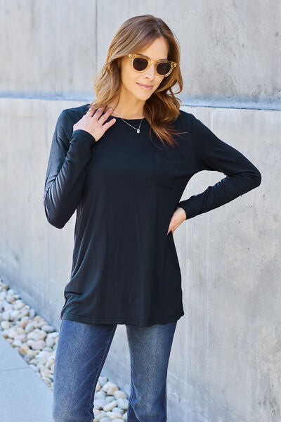 Round Neck Long Sleeve Top