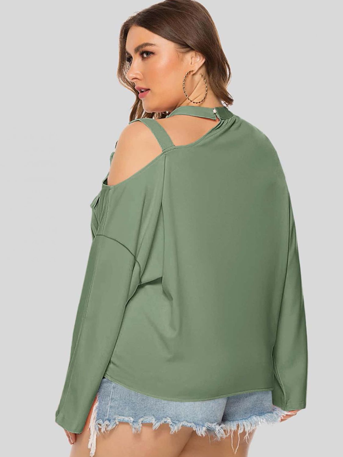 Cold-Shoulder Tied Top