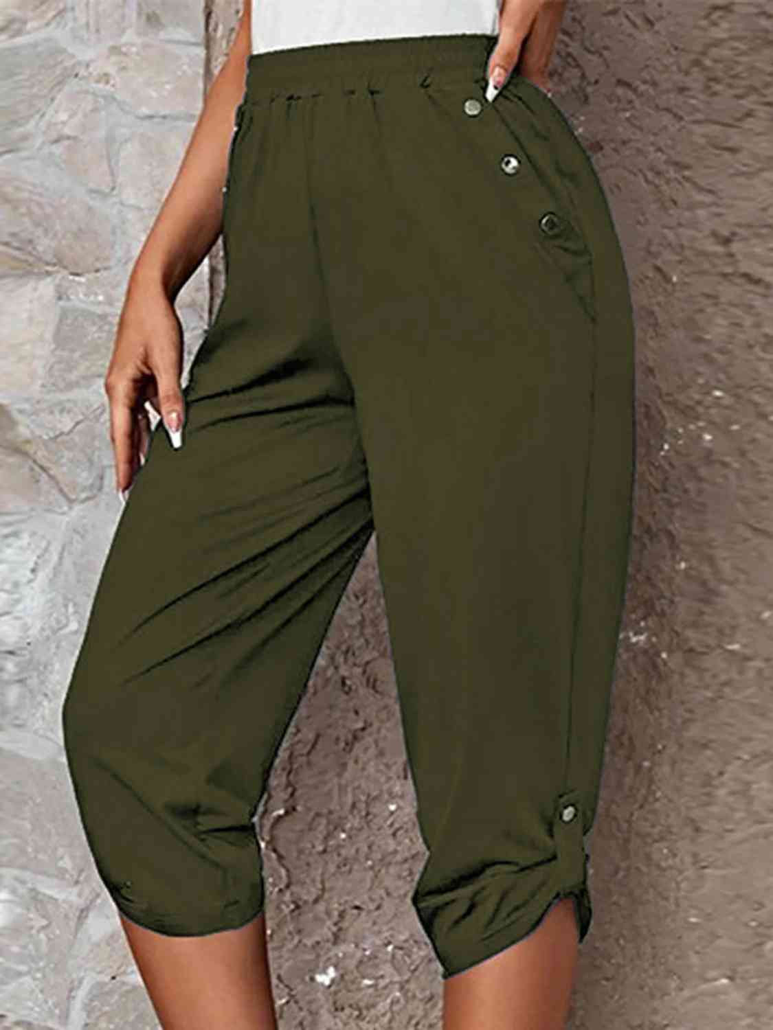 Roll-Tab Capris Pants