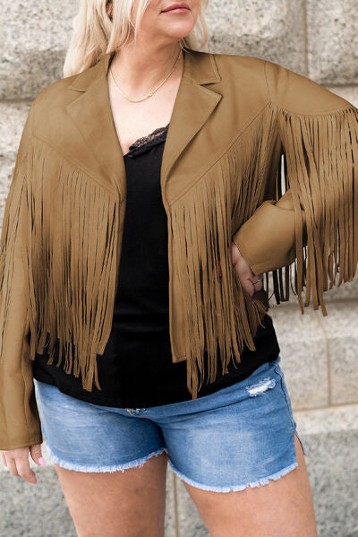 Fringe Open Front Jacket